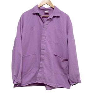 CIAO CIAO Vacation Denim Workwear Shacket In Lavender Size Medium Oversized